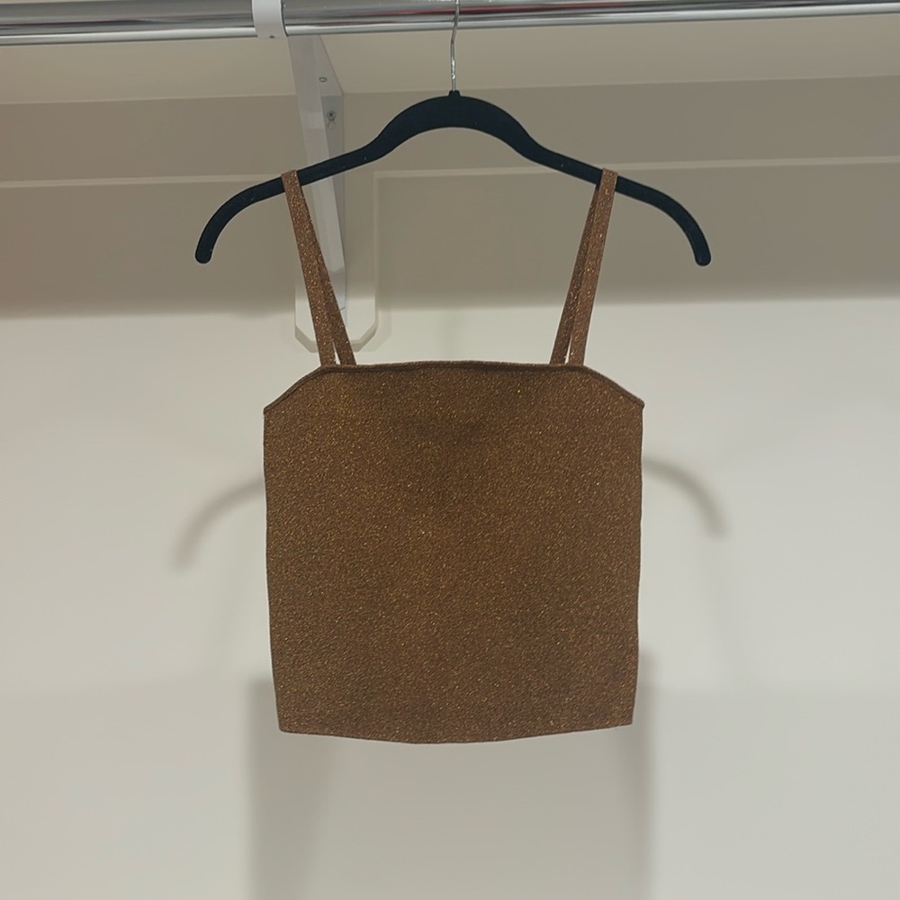 Alice + Olivia Sparkle Gold Top